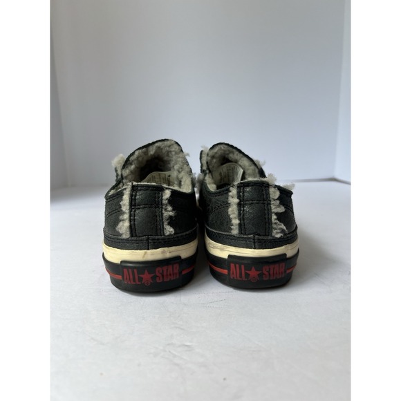Converse Chuck Taylor Black Shearling OX Wool All Star Shoes 1W481 Women's Sz‎ 5 - Picture 5 of 9